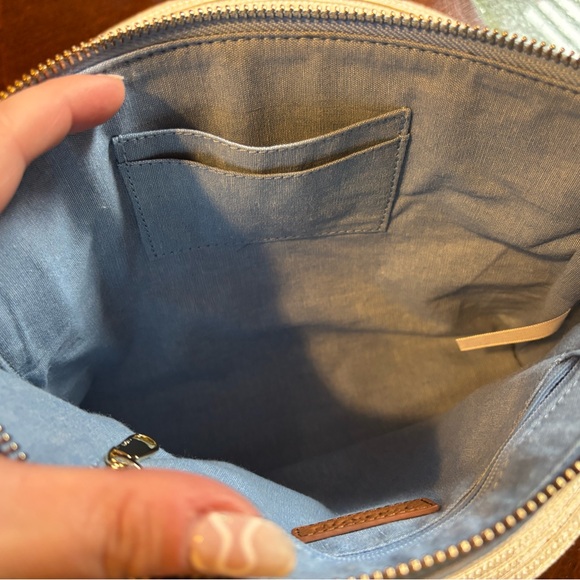 Talbots Floral Embroidered Denim Wrislet Clutch - like new! - Picture 8 of 10